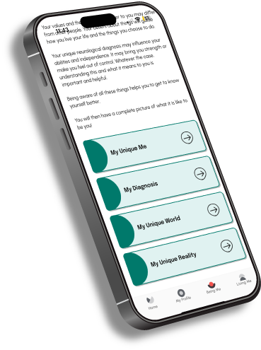 Me+OT app screen — Being Me