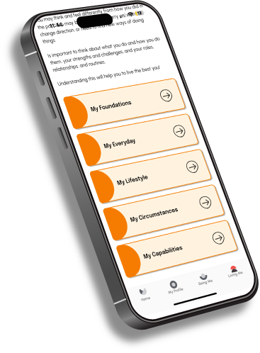 Me+OT app screen — Living Me